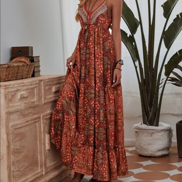 Boho floral print maxi dress - Picture 4 of 6